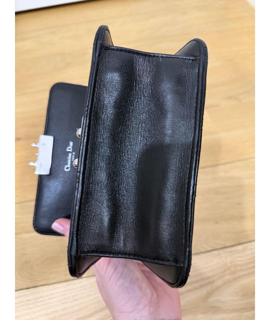 CHRISTIAN DIOR Черная кожаная сумка через плечо, фото 6