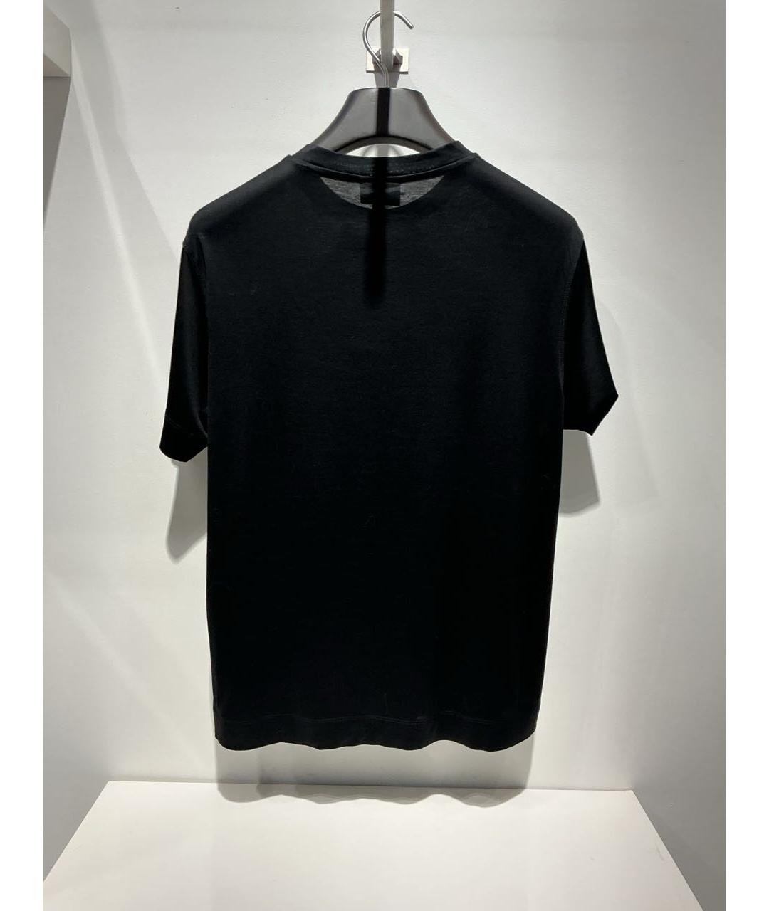 EMPORIO ARMANI Черная хлопковая футболка, фото 3