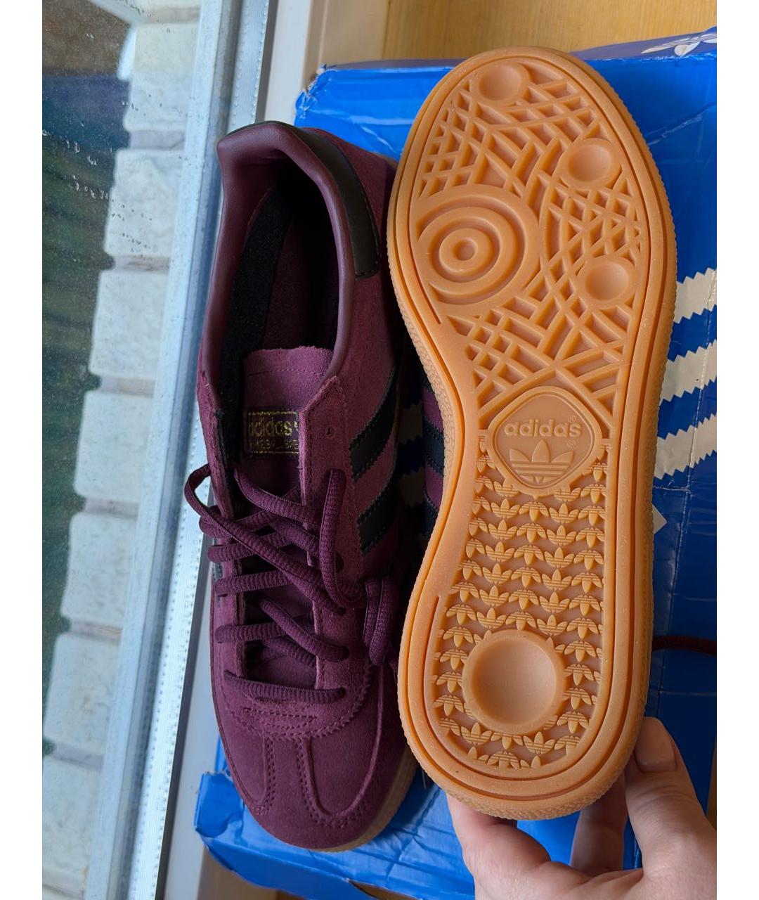 ADIDAS Бордовые замшевые кеды, фото 4