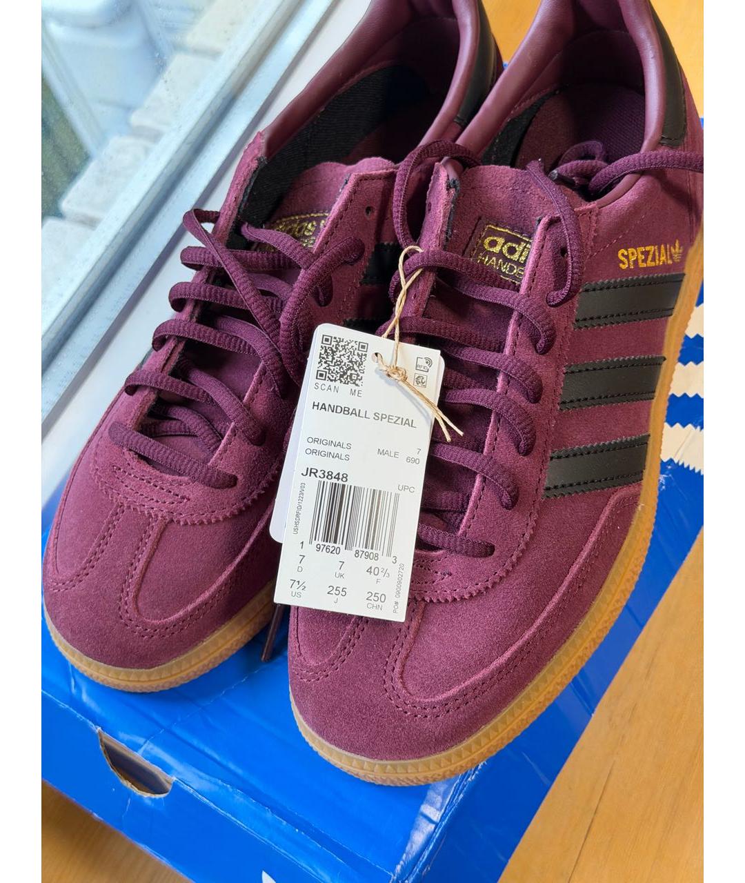 ADIDAS Бордовые замшевые кеды, фото 3