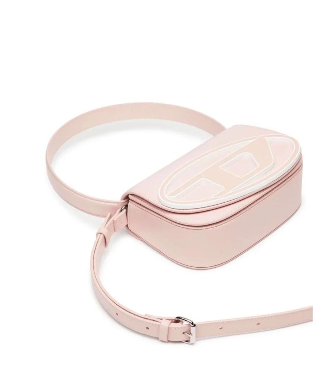 DIESEL Розовая кожаная сумка через плечо, фото 3