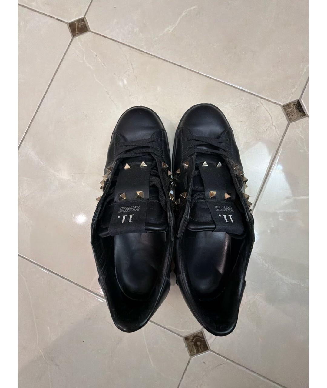 VALENTINO Черные кожаные кеды, фото 3
