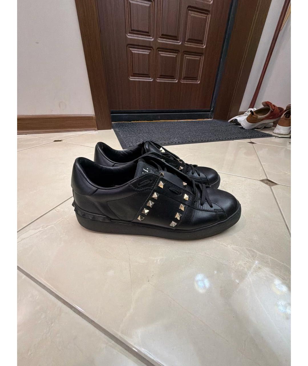 VALENTINO Черные кожаные кеды, фото 5