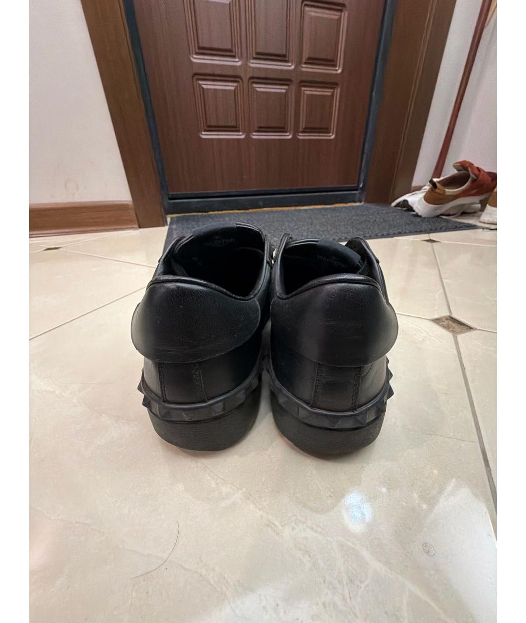 VALENTINO Черные кожаные кеды, фото 4