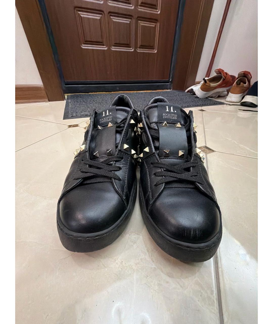 VALENTINO Черные кожаные кеды, фото 2