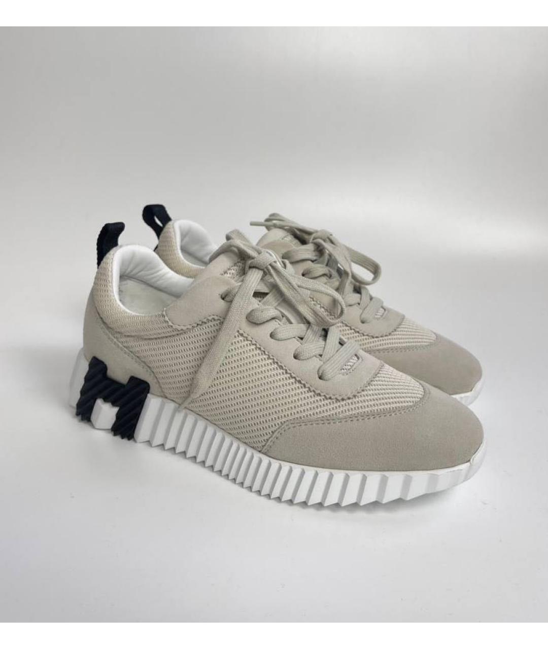 HERMES Бежевые кроссовки, фото 4