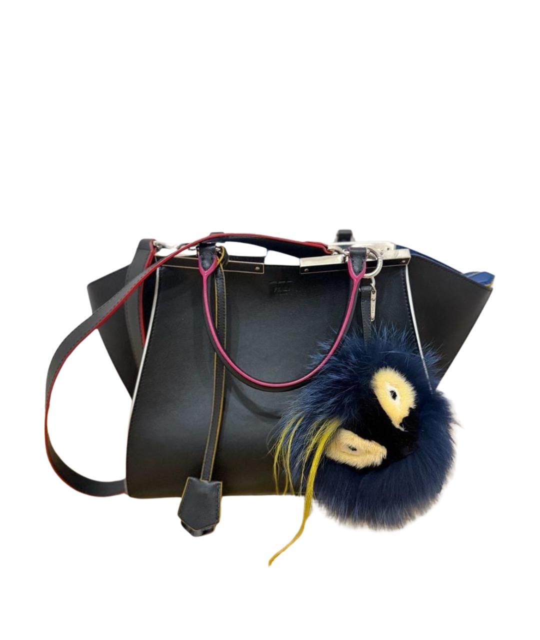 FENDI Темно-синяя кожаная сумка тоут, фото 1