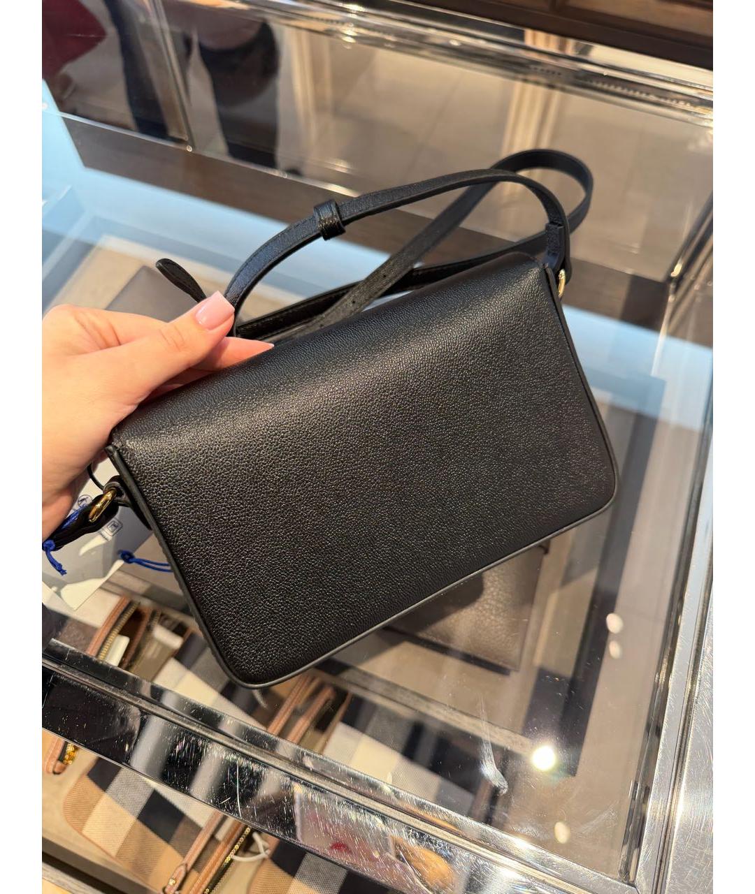 BURBERRY Черная кожаная сумка через плечо, фото 3