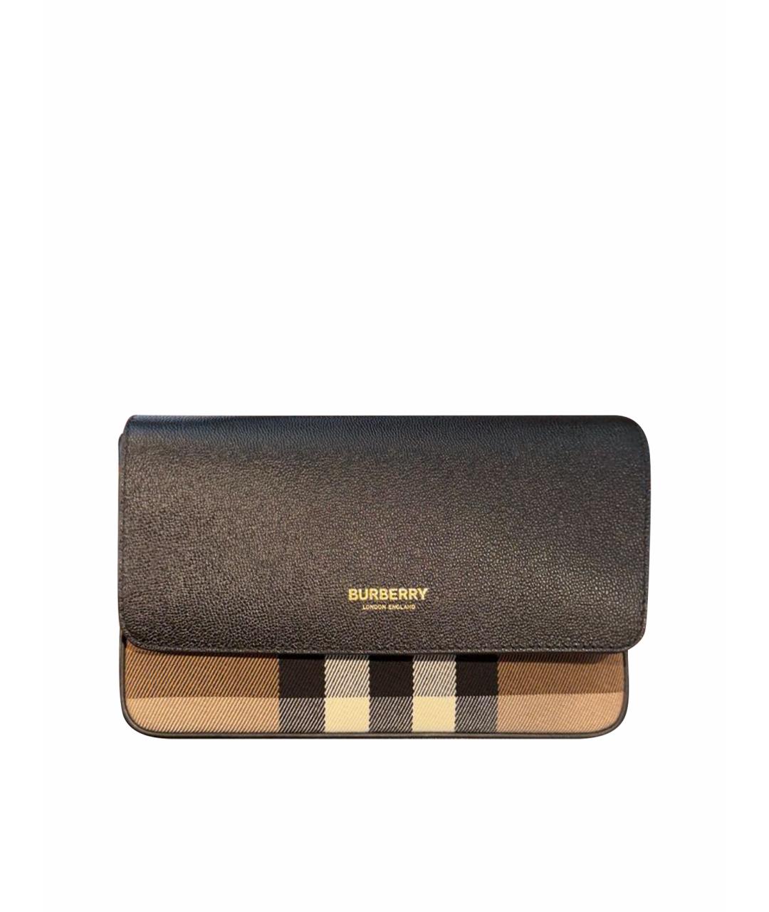 BURBERRY Черная кожаная сумка через плечо, фото 1