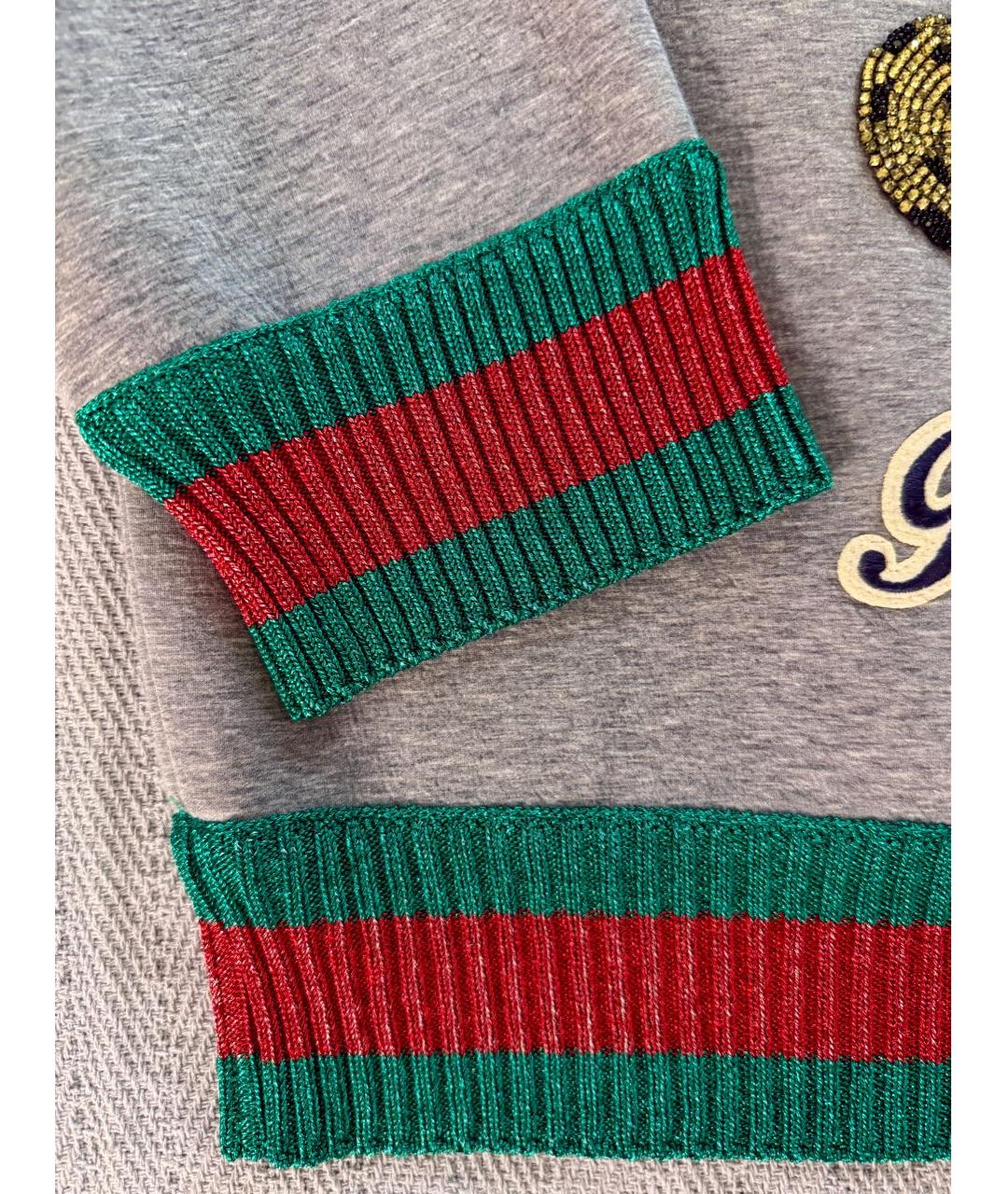 GUCCI Серый хлопко-эластановый джемпер / свитер, фото 6