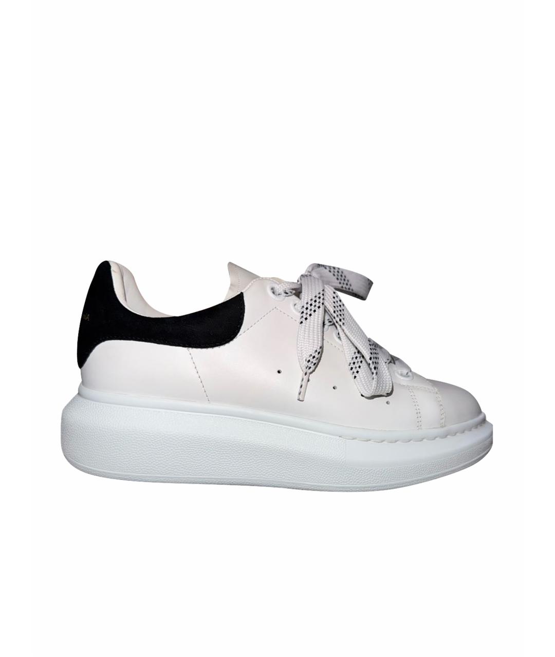 ALEXANDER MCQUEEN Белые кожаные кеды, фото 1