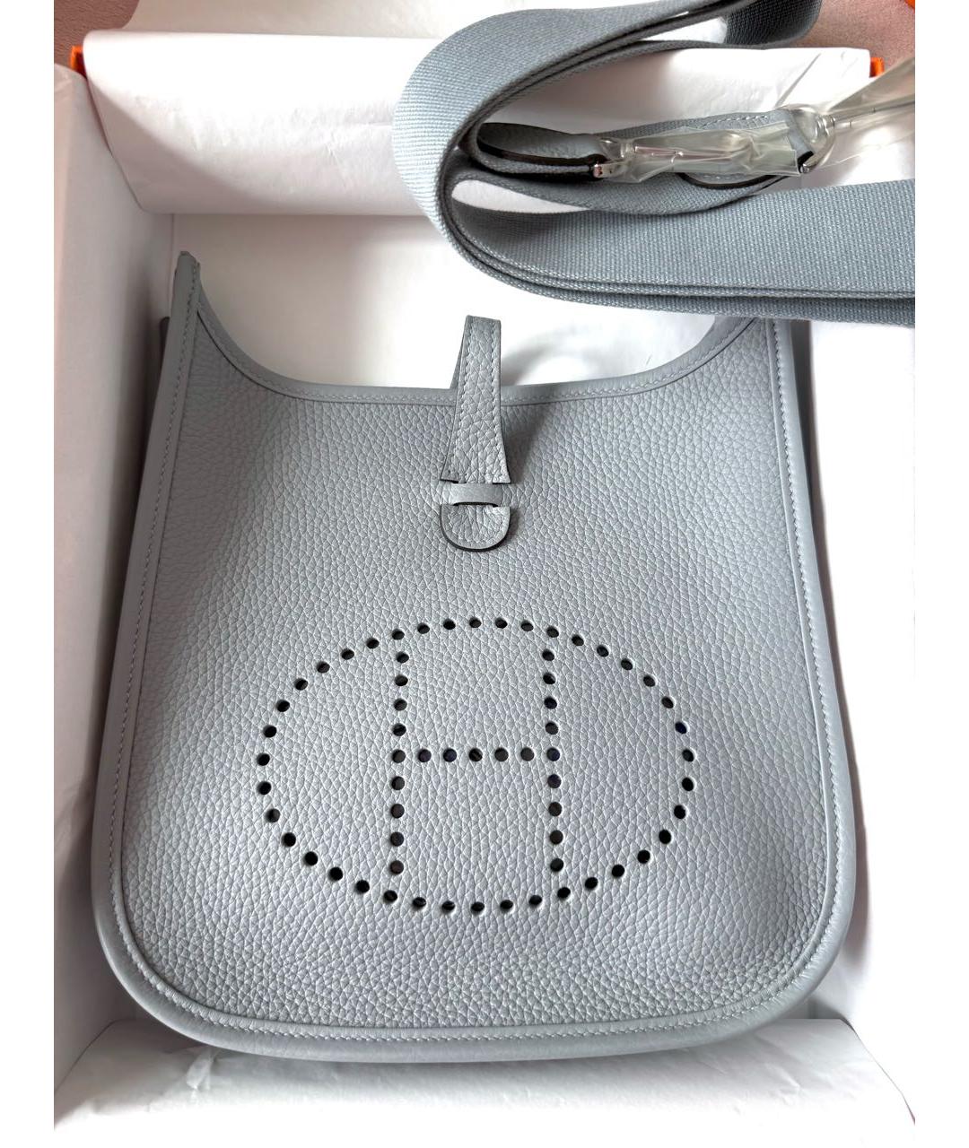 HERMES Голубая кожаная сумка через плечо, фото 2