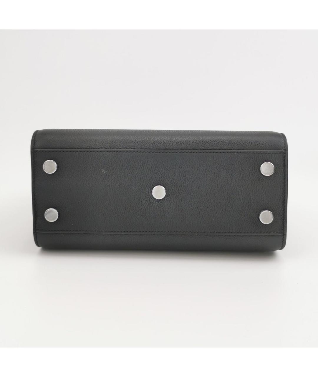 SAINT LAURENT Черная кожаная сумка с короткими ручками, фото 5