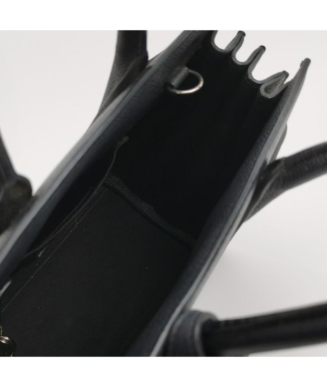 SAINT LAURENT Черная кожаная сумка с короткими ручками, фото 4