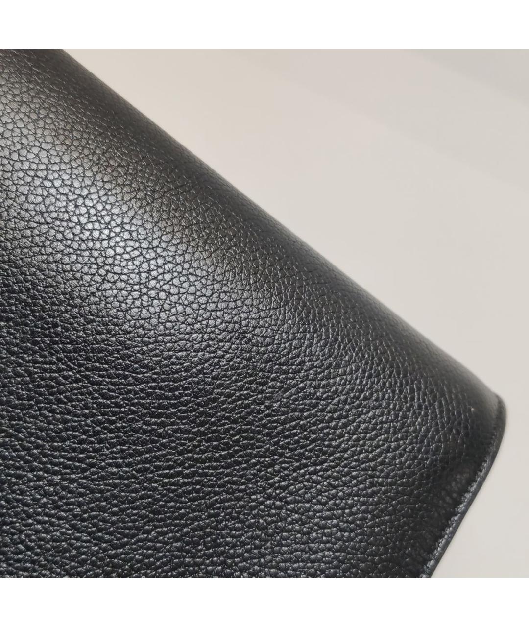 SAINT LAURENT Черная кожаная сумка с короткими ручками, фото 7