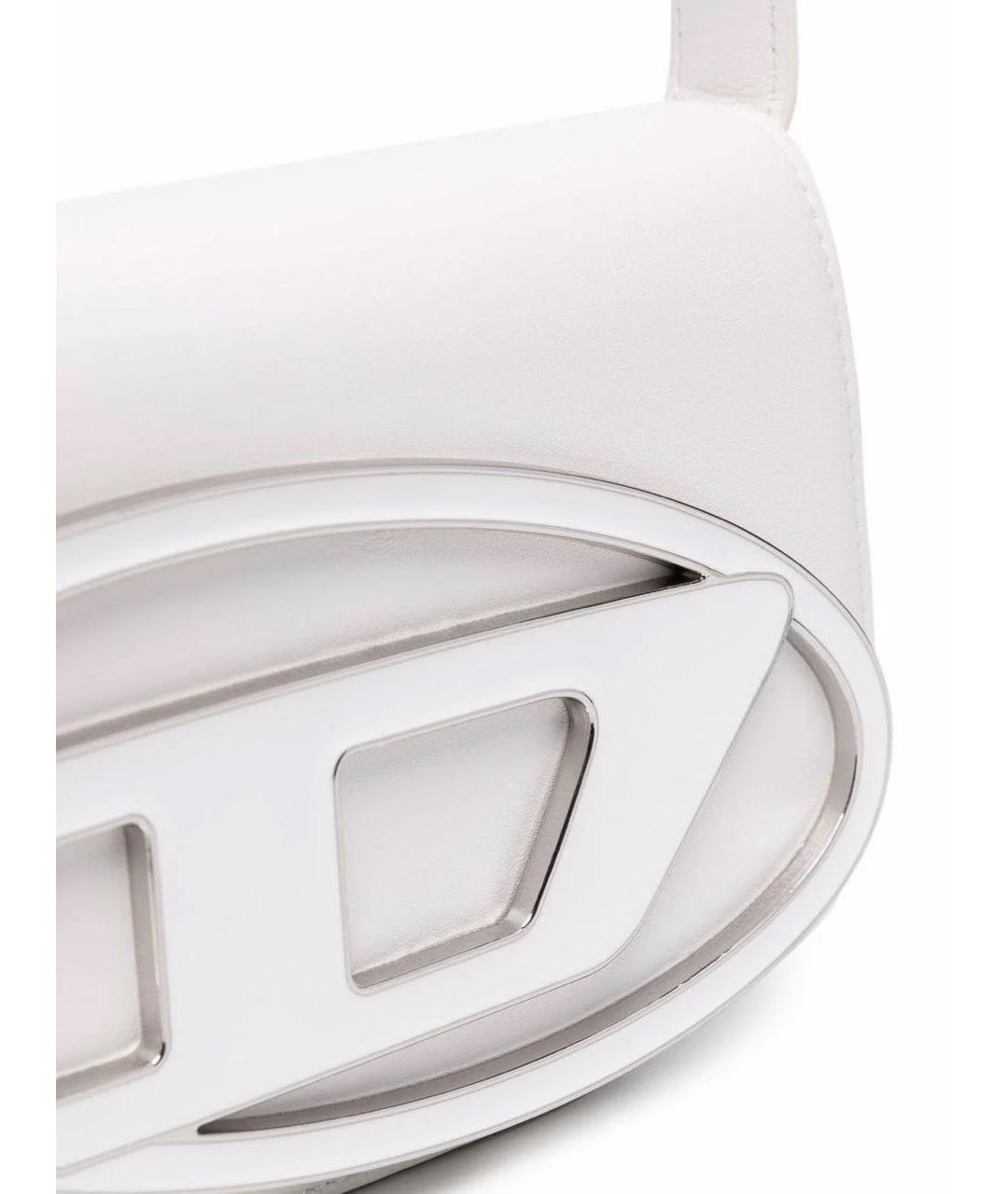 DIESEL Белая кожаная сумка через плечо, фото 2