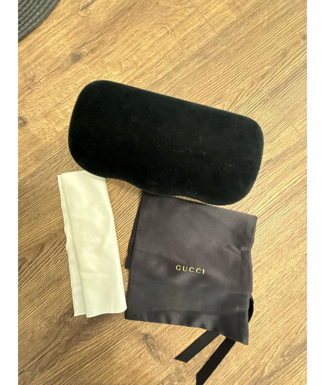 GUCCI Золотые металлические солнцезащитные очки, фото 4