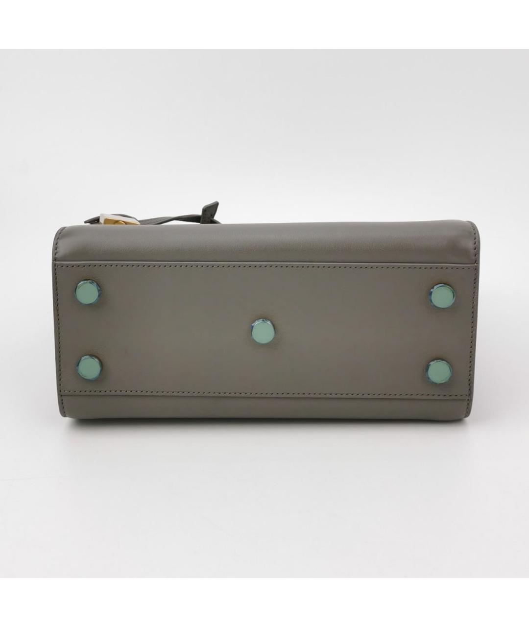 SAINT LAURENT Антрацитовая кожаная сумка с короткими ручками, фото 5