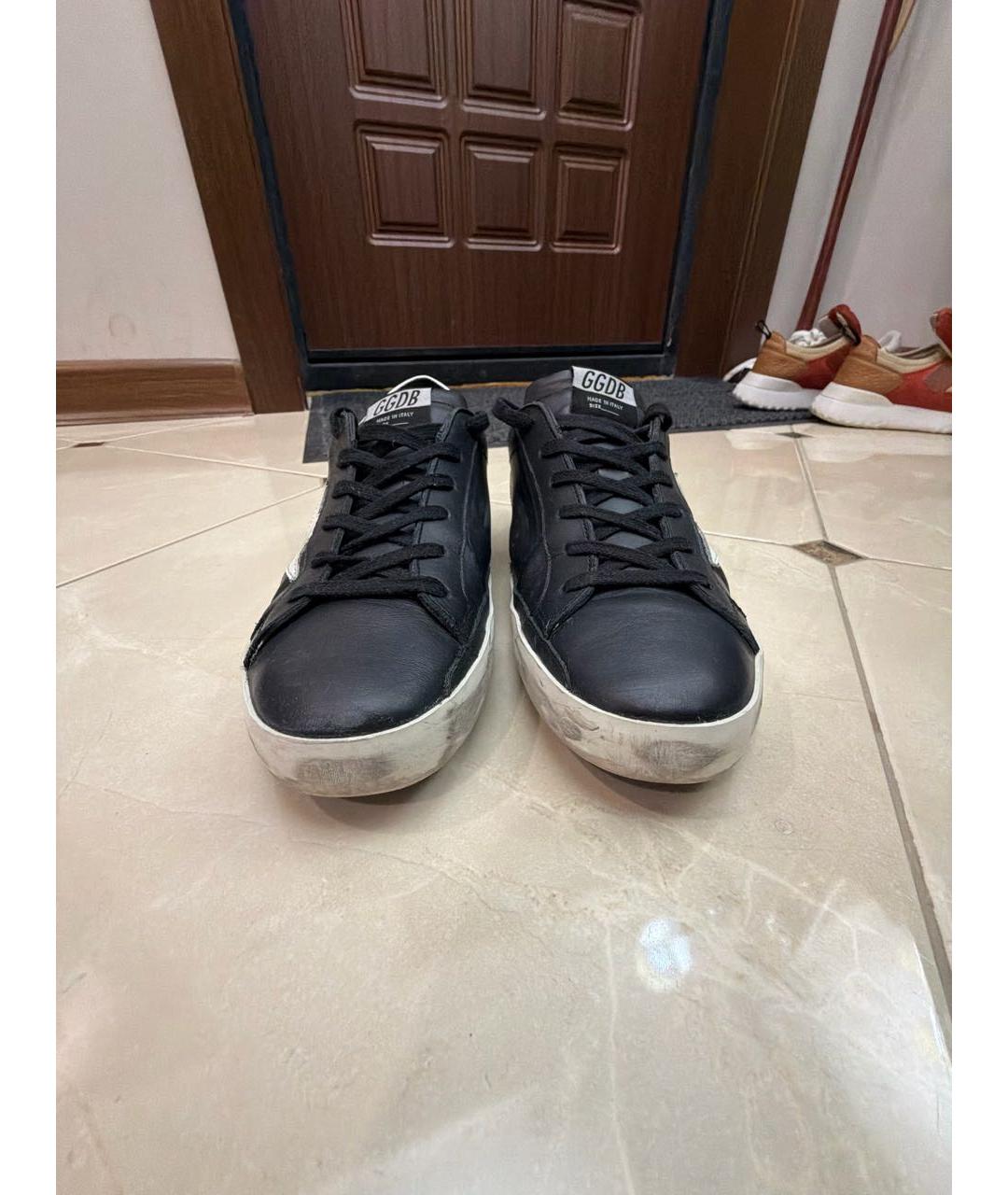 GOLDEN GOOSE DELUXE BRAND Черные кожаные кроссовки, фото 2