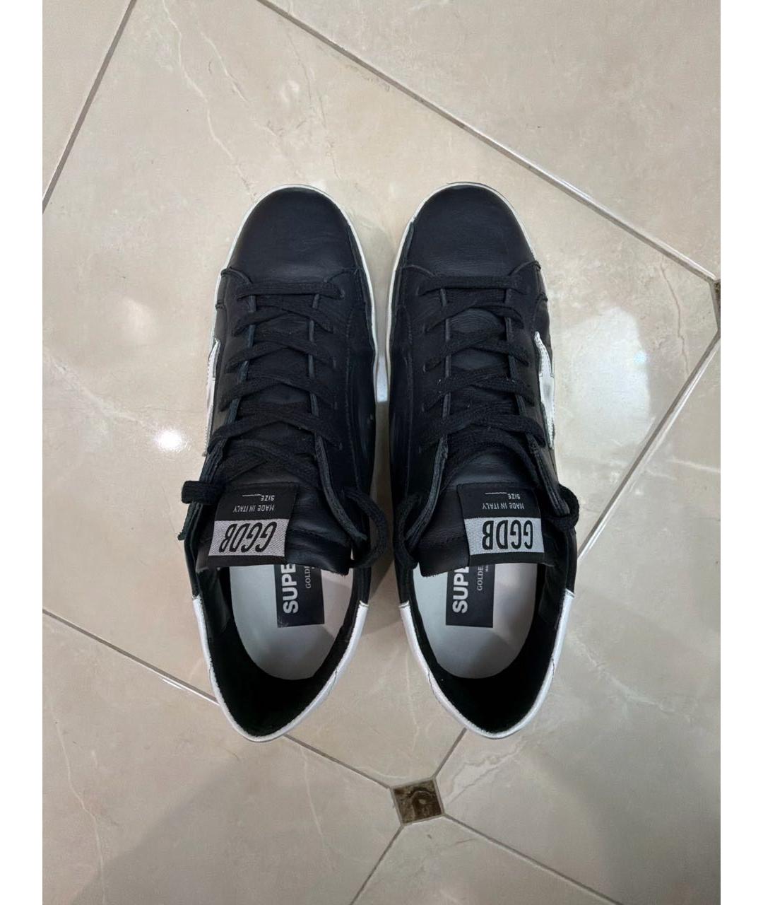 GOLDEN GOOSE DELUXE BRAND Черные кожаные кроссовки, фото 3