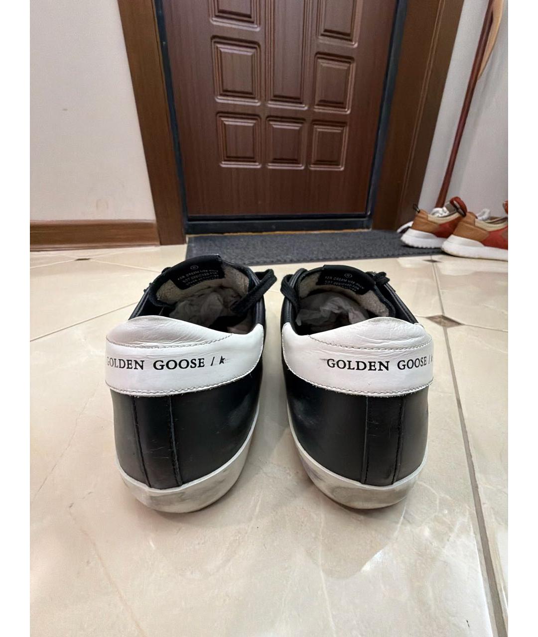GOLDEN GOOSE DELUXE BRAND Черные кожаные кроссовки, фото 4