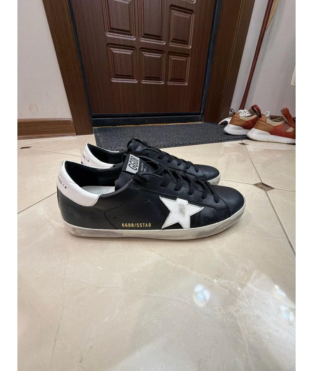 GOLDEN GOOSE DELUXE BRAND Черные кожаные кроссовки, фото 5