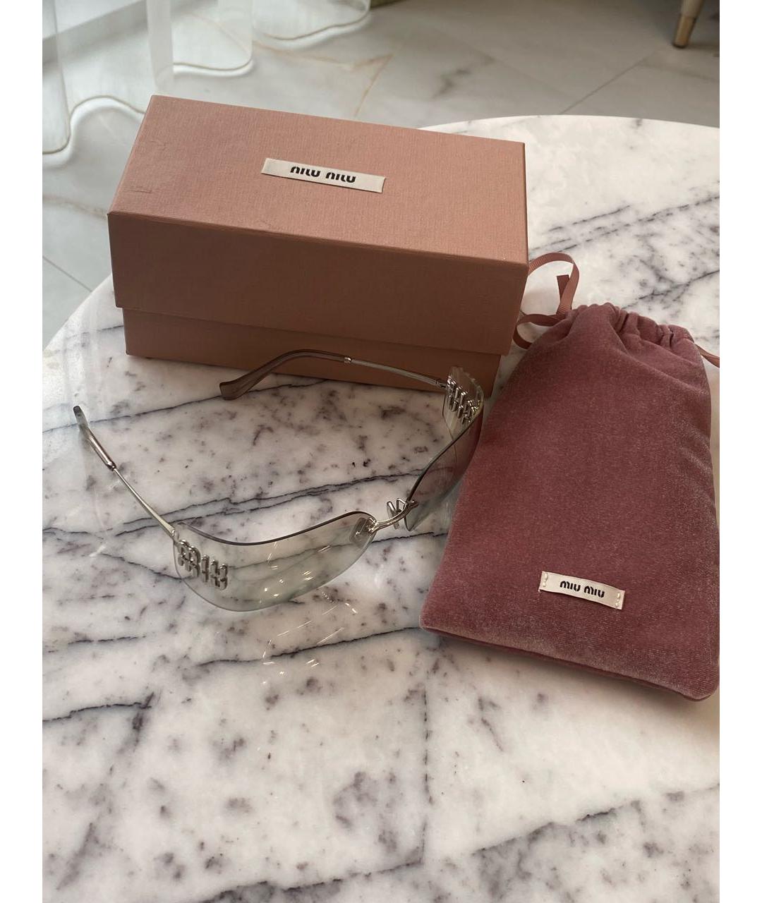 MIU MIU Серые металлические солнцезащитные очки, фото 5