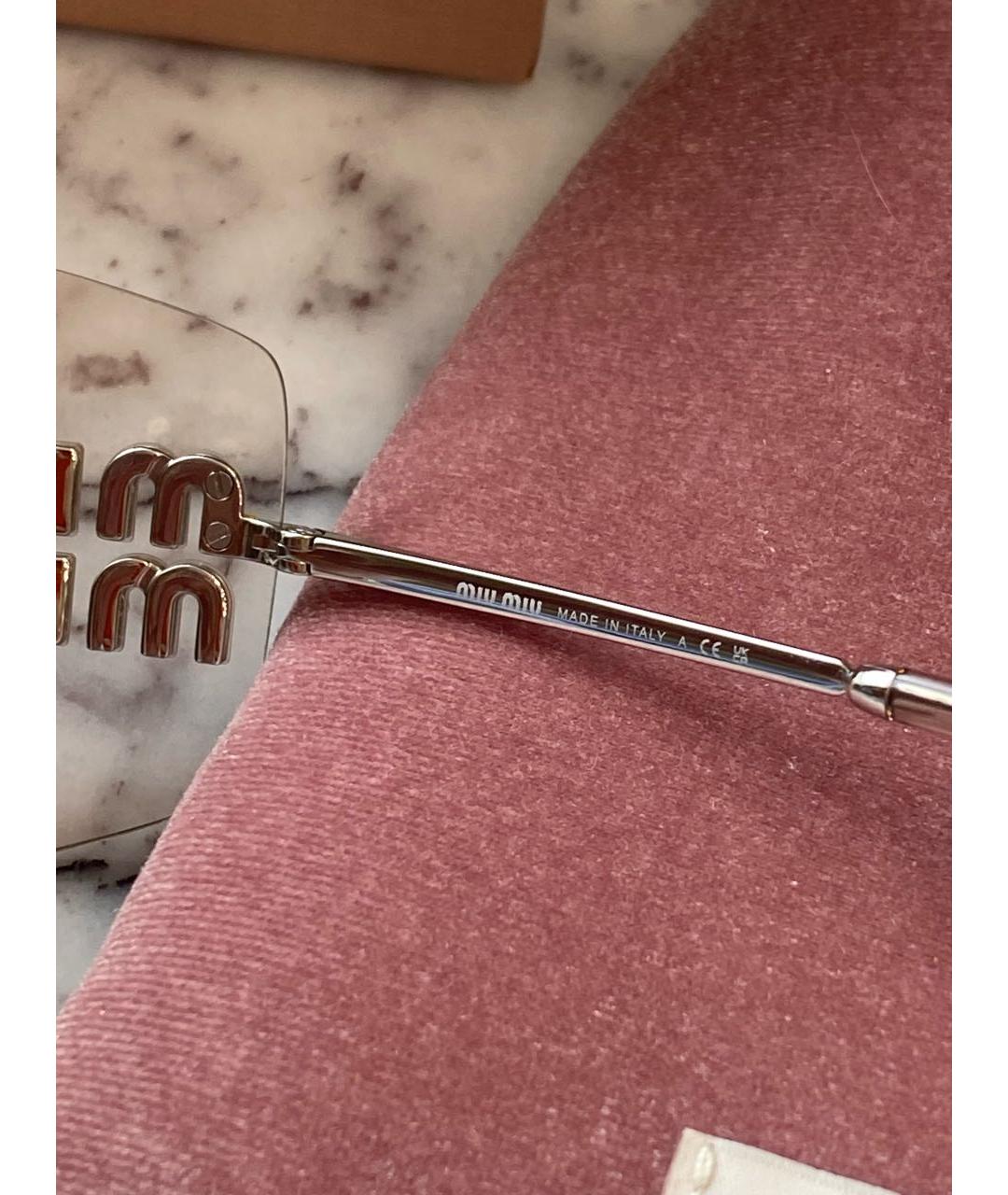 MIU MIU Серые металлические солнцезащитные очки, фото 4