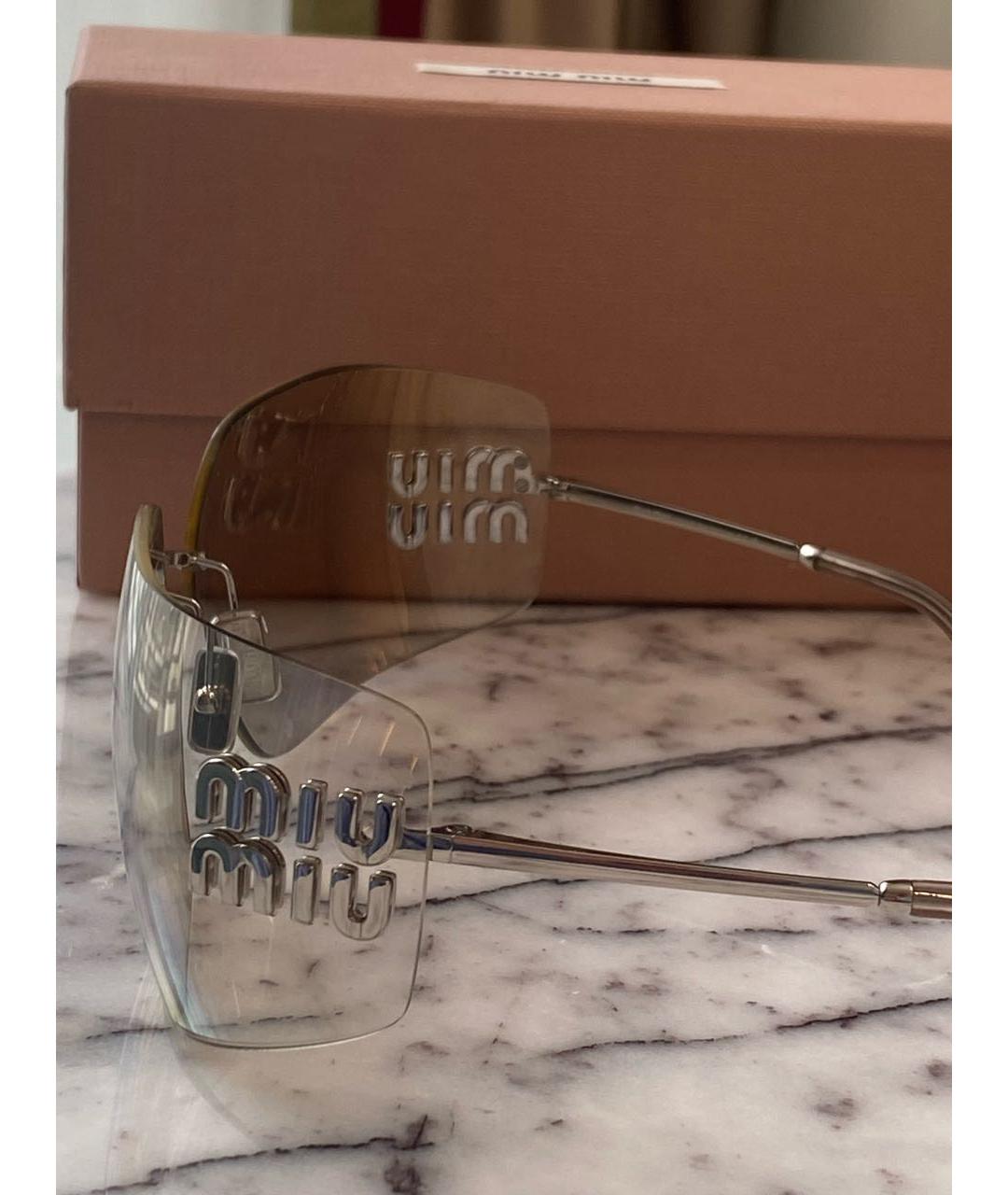 MIU MIU Серые металлические солнцезащитные очки, фото 7