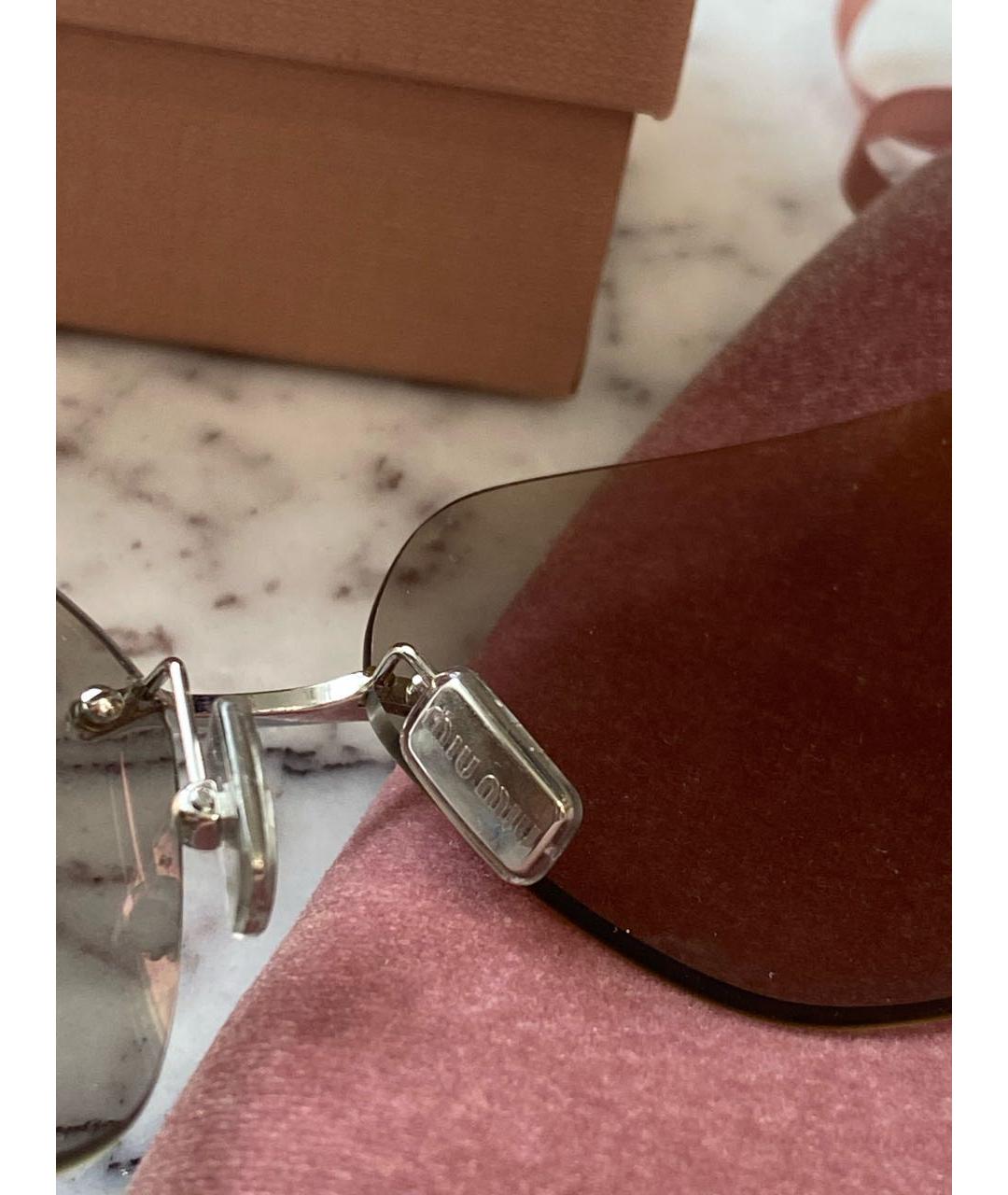 MIU MIU Серые металлические солнцезащитные очки, фото 3