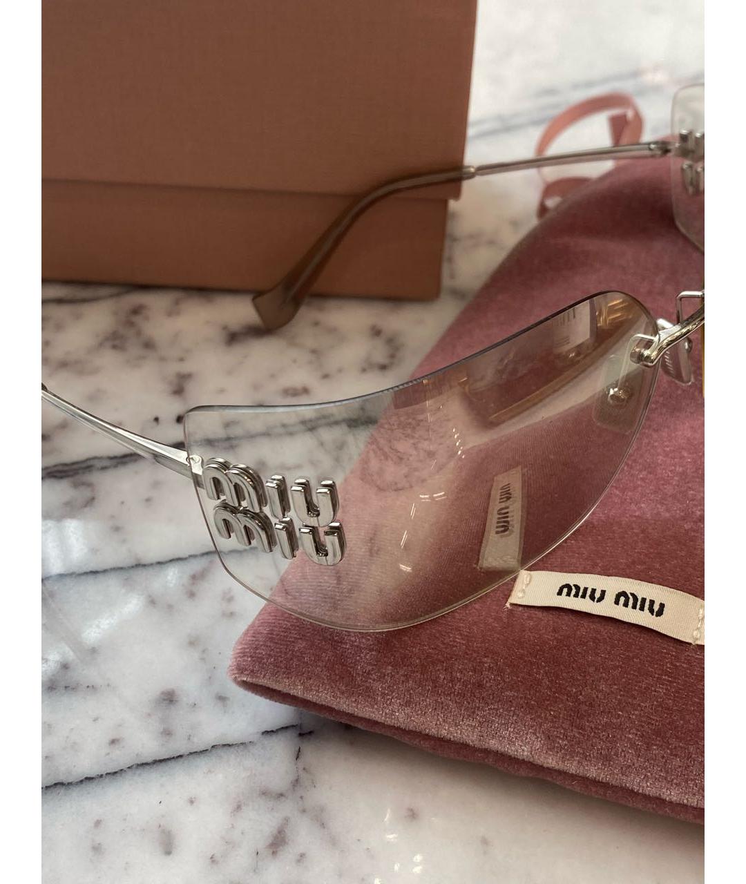 MIU MIU Серые металлические солнцезащитные очки, фото 2