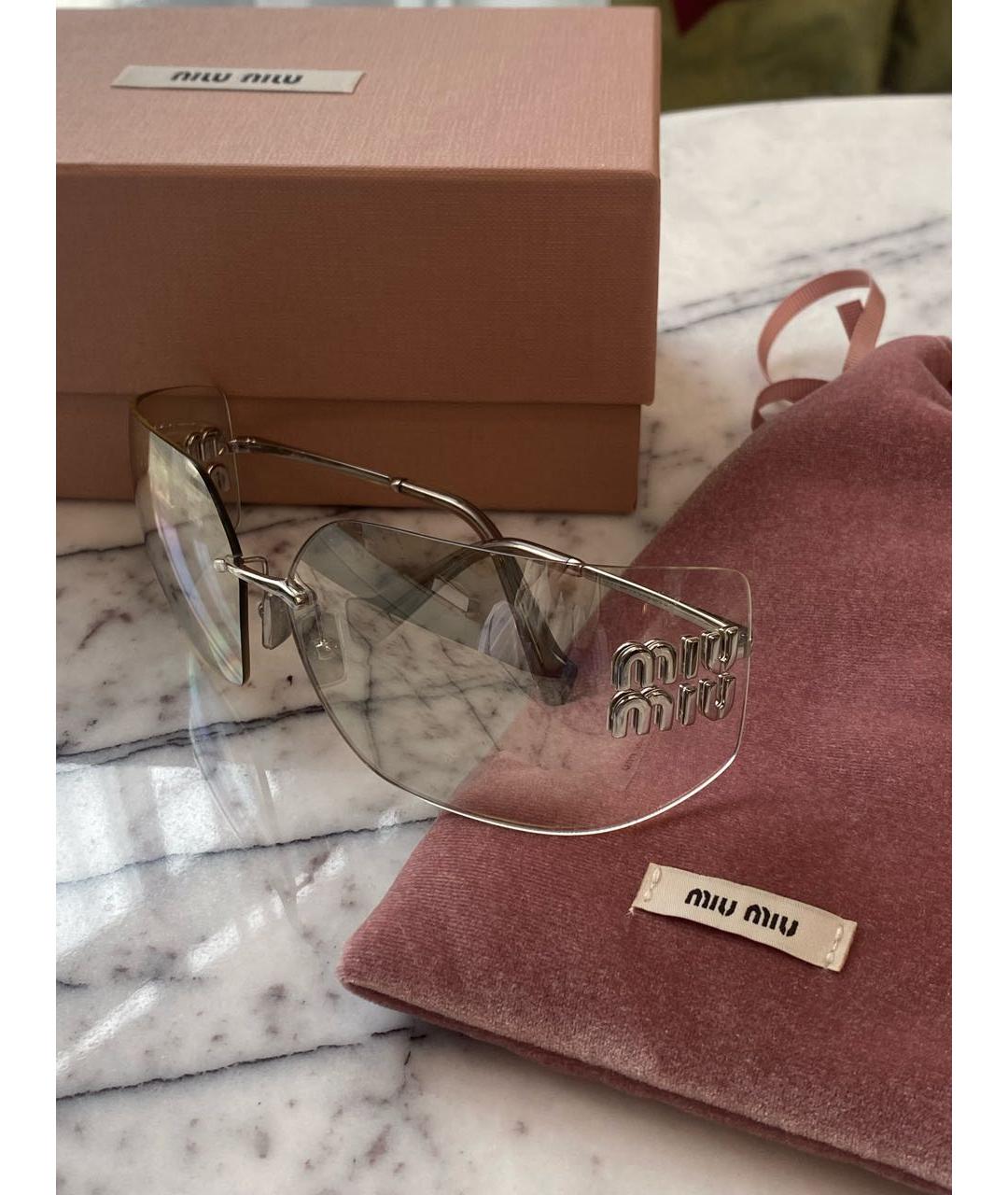 MIU MIU Серые металлические солнцезащитные очки, фото 8