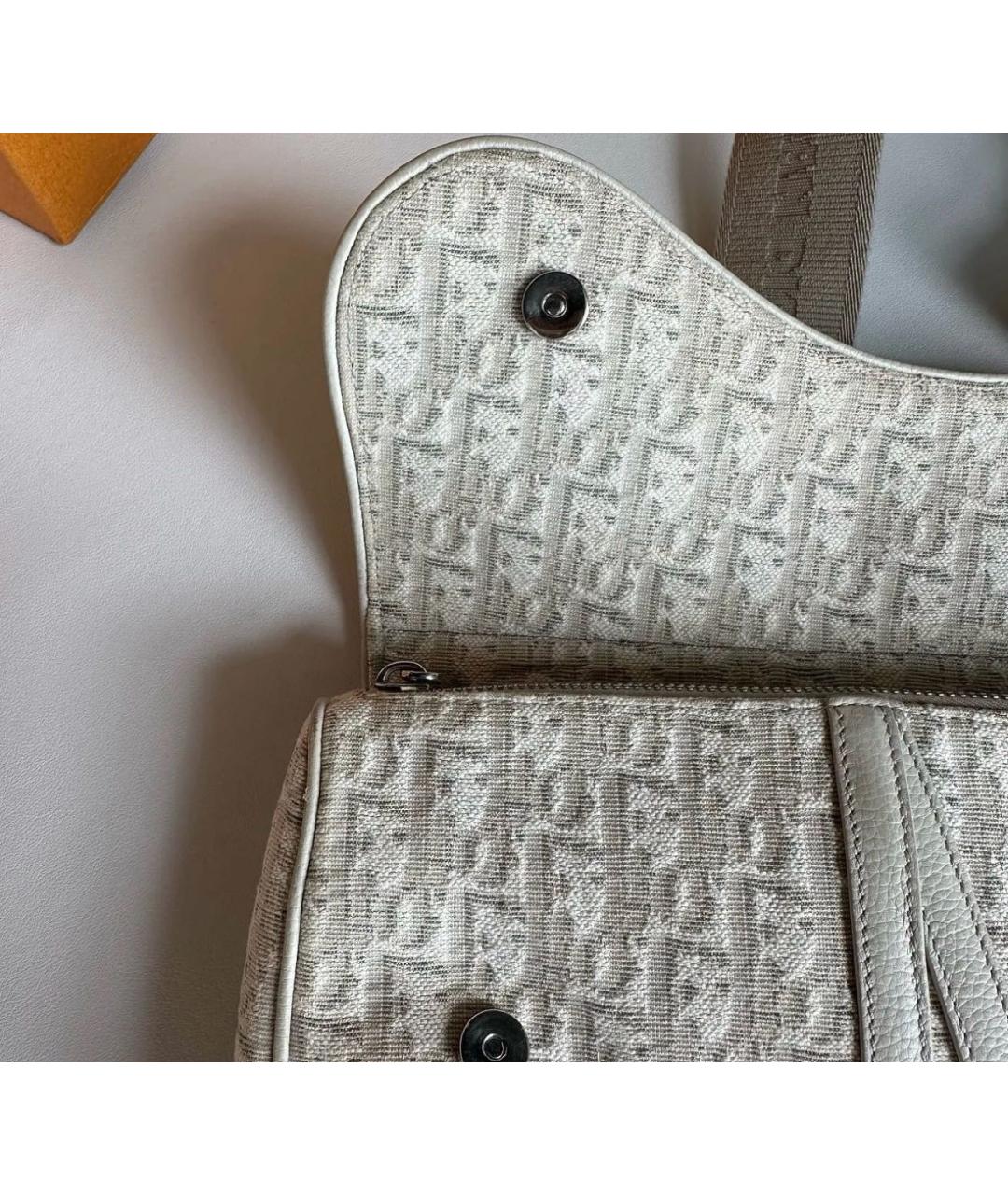 CHRISTIAN DIOR Бежевая жаккардовая сумка через плечо, фото 7