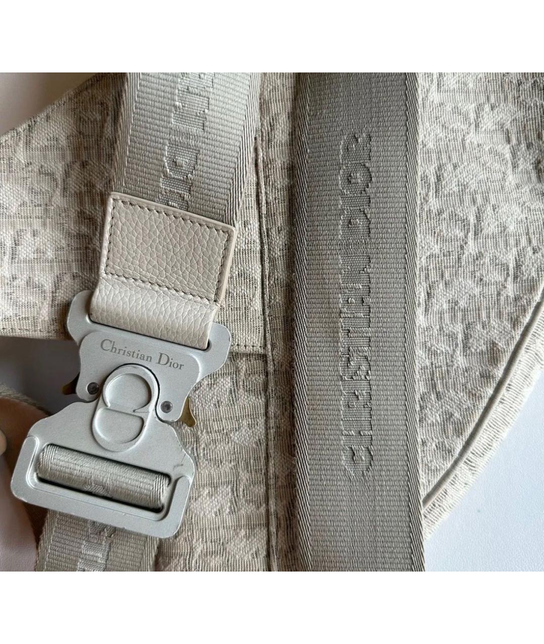 CHRISTIAN DIOR Бежевая жаккардовая сумка через плечо, фото 8
