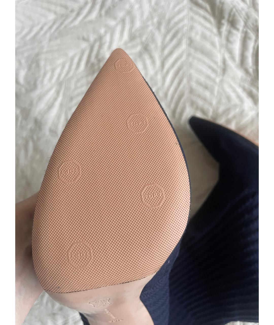 GIANVITO ROSSI Темно-синие текстильные ботильоны, фото 4