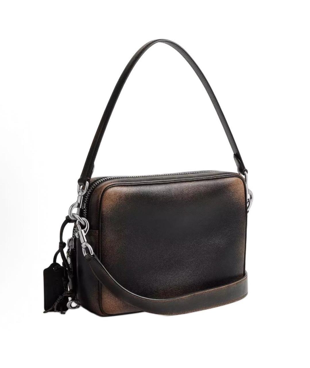 COACH Коричневая кожаная сумка через плечо, фото 2