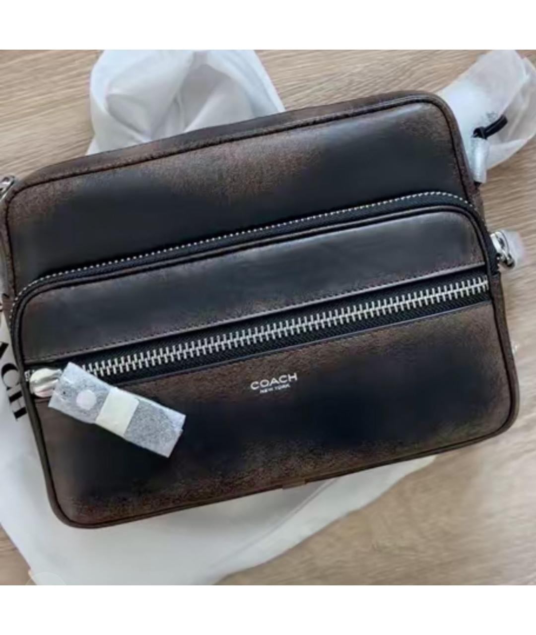 COACH Коричневая кожаная сумка через плечо, фото 8