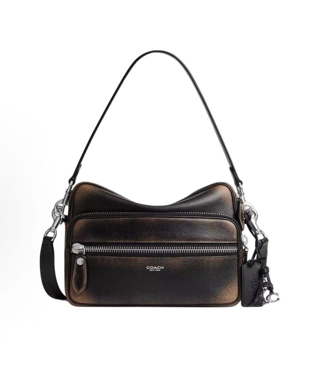 COACH Коричневая кожаная сумка через плечо, фото 9