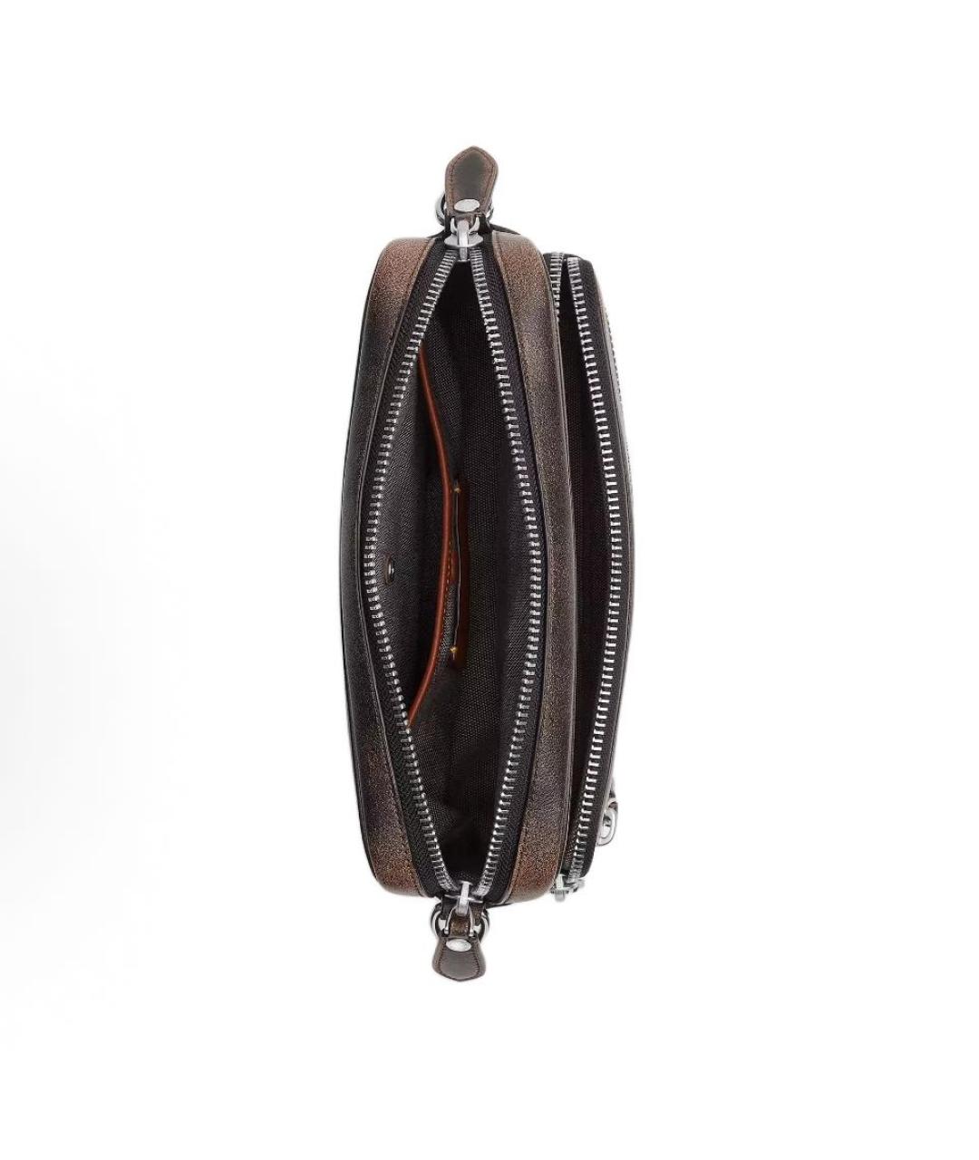 COACH Коричневая кожаная сумка через плечо, фото 5