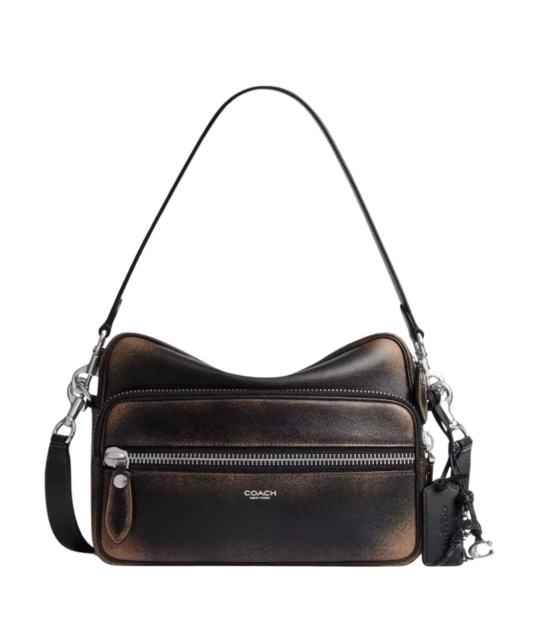 COACH Коричневая кожаная сумка через плечо, фото 1