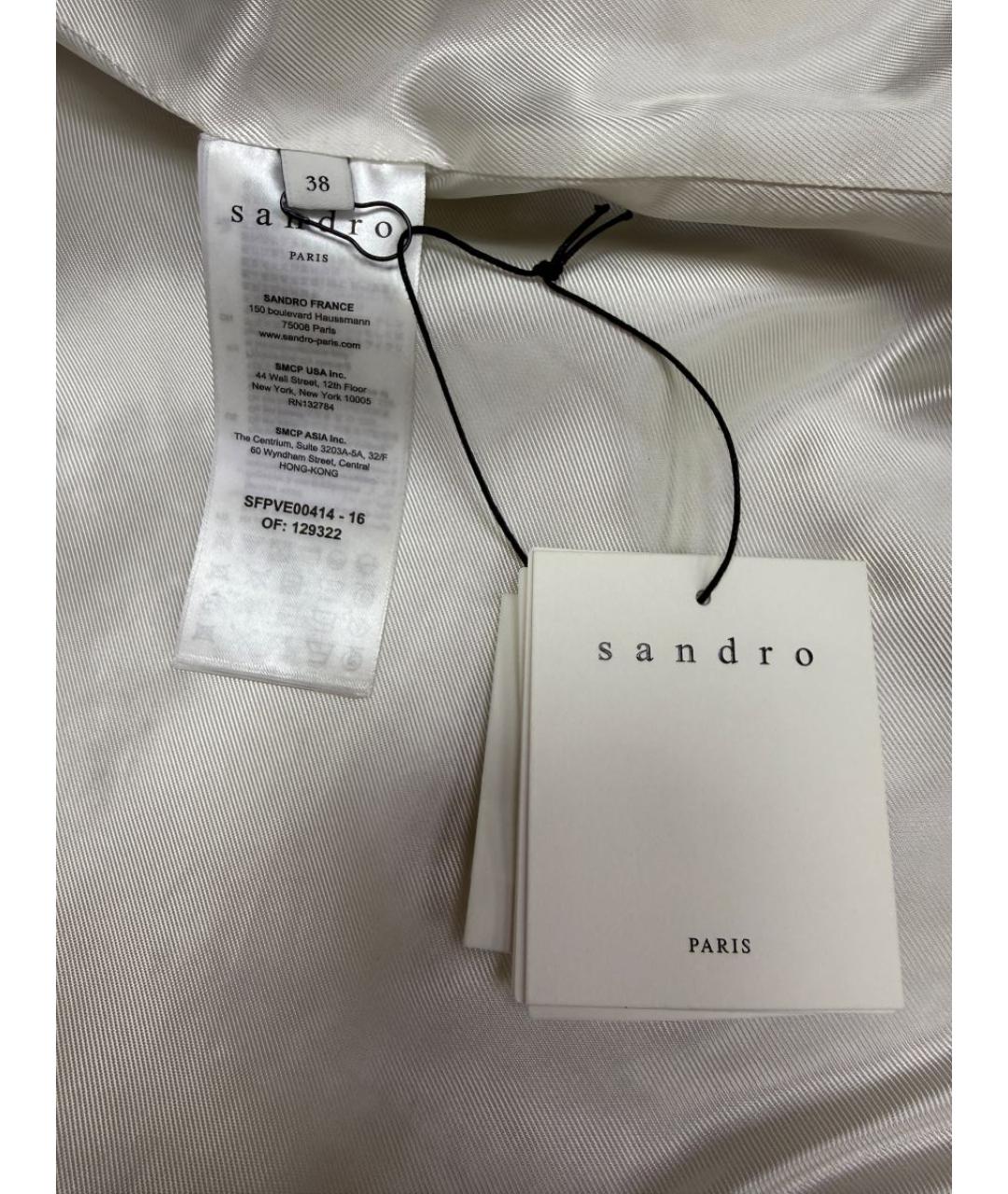 SANDRO Желтый твидовый жакет/пиджак, фото 5