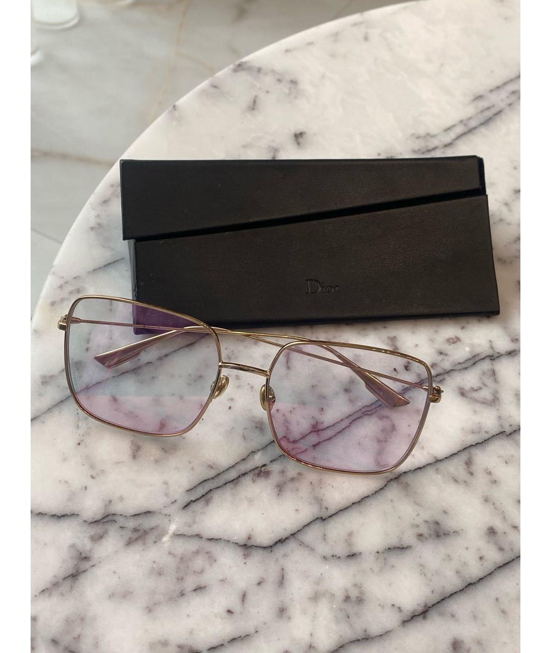 CHRISTIAN DIOR Золотые металлические солнцезащитные очки, фото 3