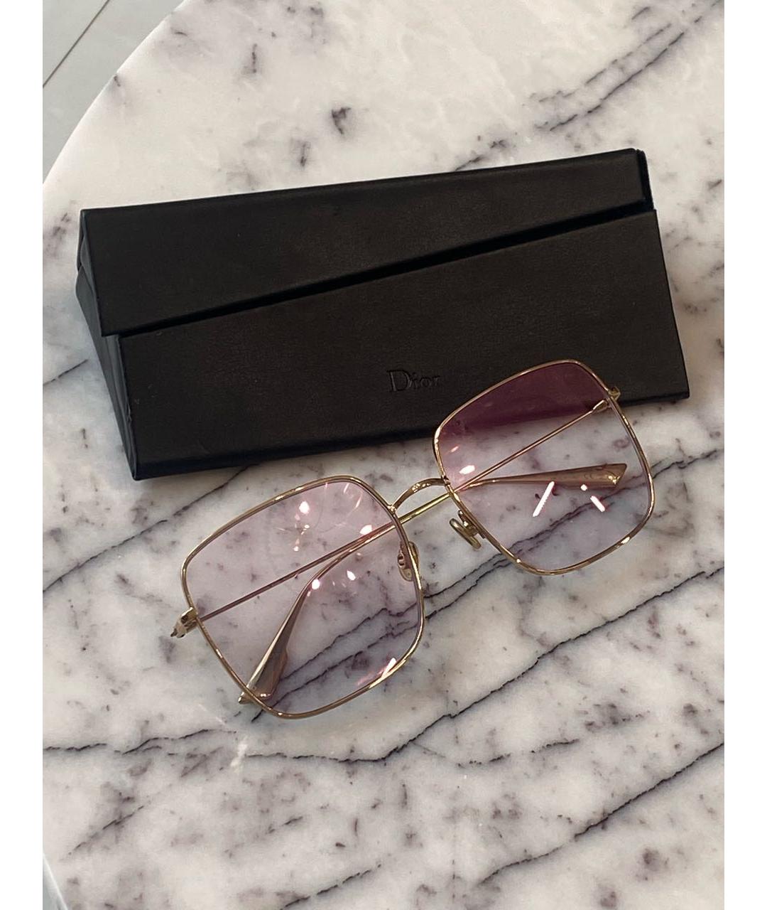 CHRISTIAN DIOR Золотые металлические солнцезащитные очки, фото 2