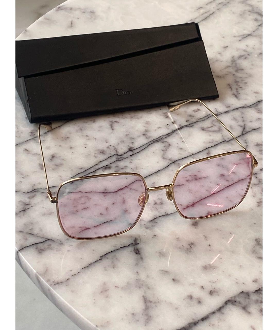 CHRISTIAN DIOR Золотые металлические солнцезащитные очки, фото 6