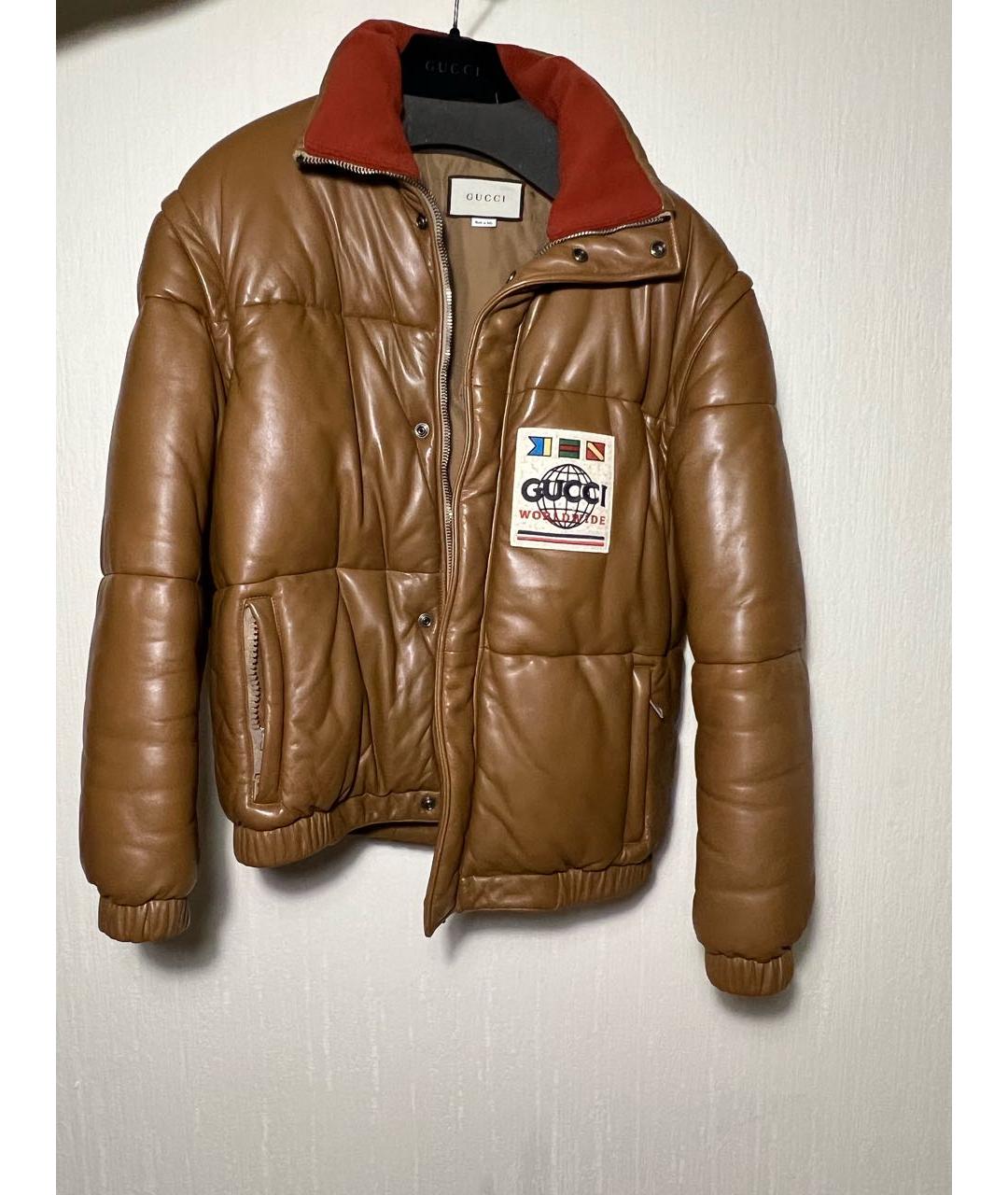 GUCCI Коричневая кожаная куртка, фото 8