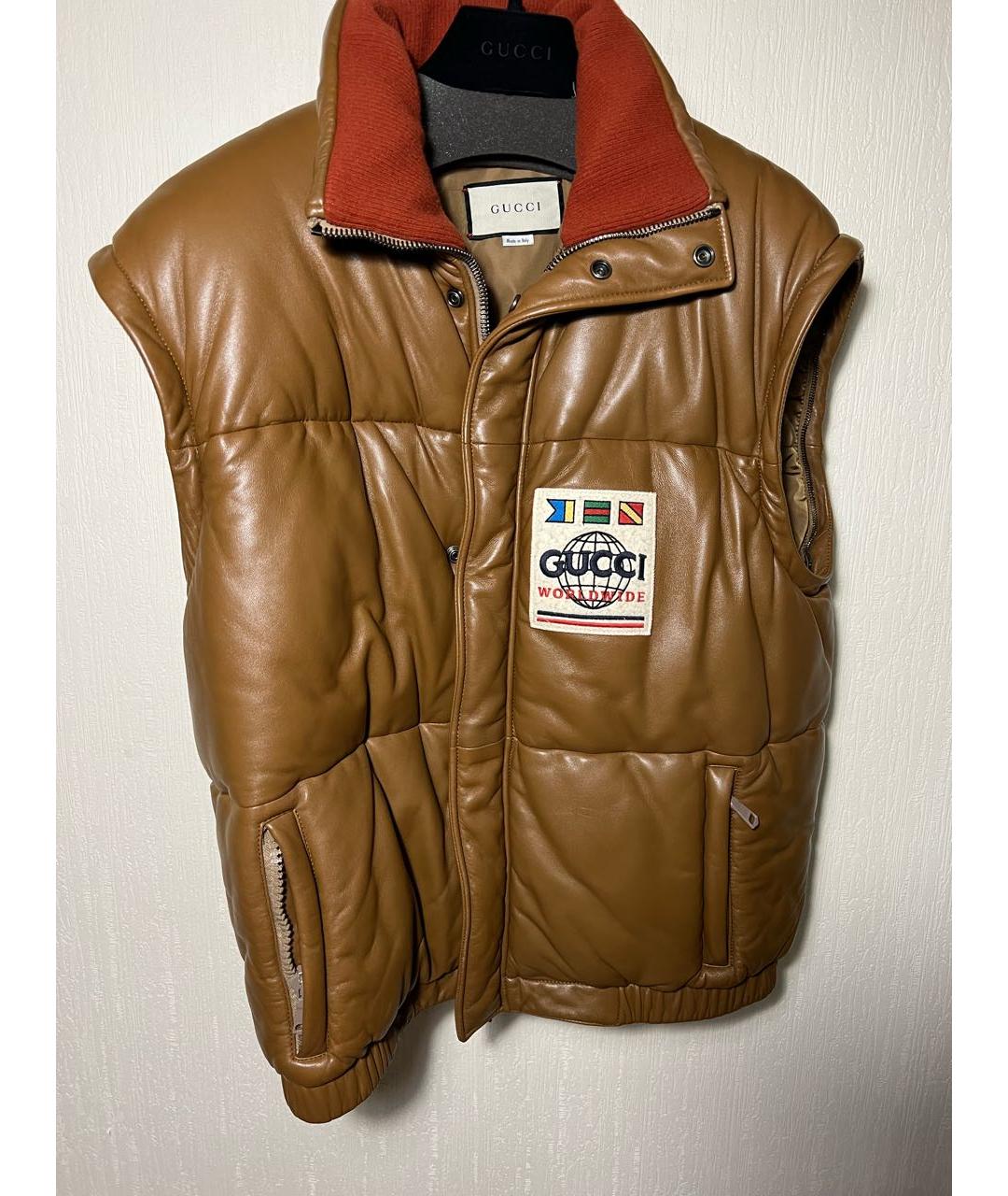 GUCCI Коричневая кожаная куртка, фото 5