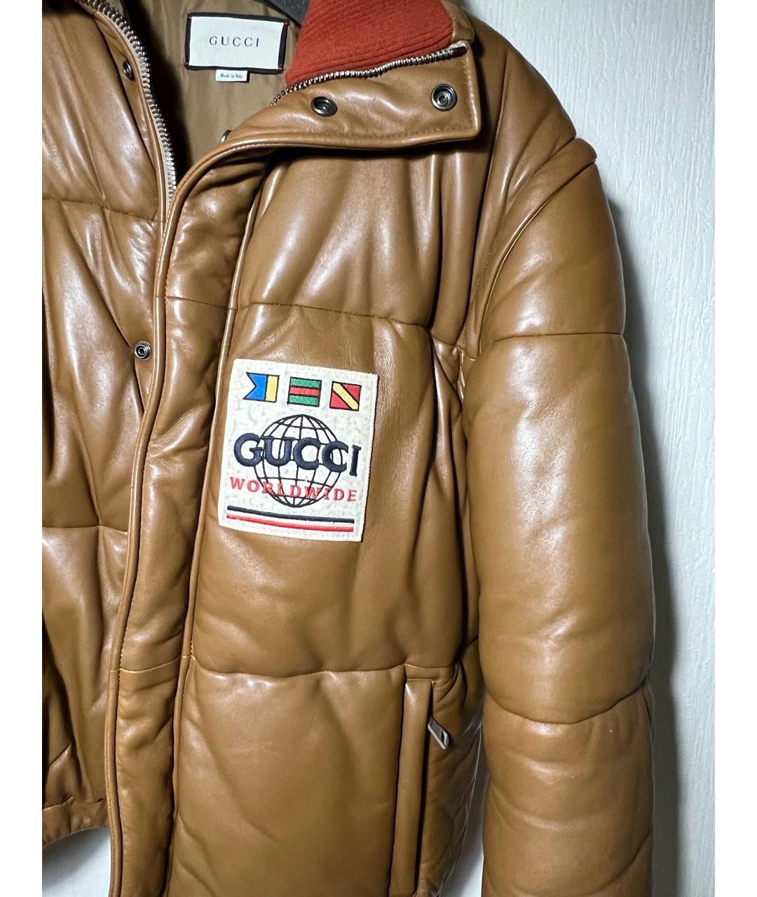 GUCCI Коричневая кожаная куртка, фото 4