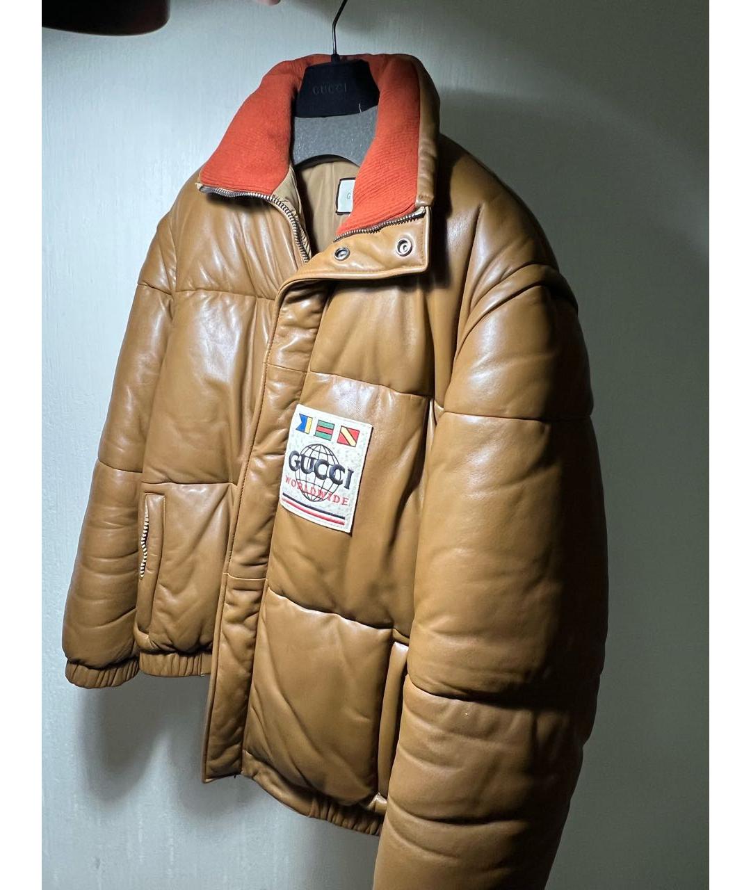 GUCCI Коричневая кожаная куртка, фото 2