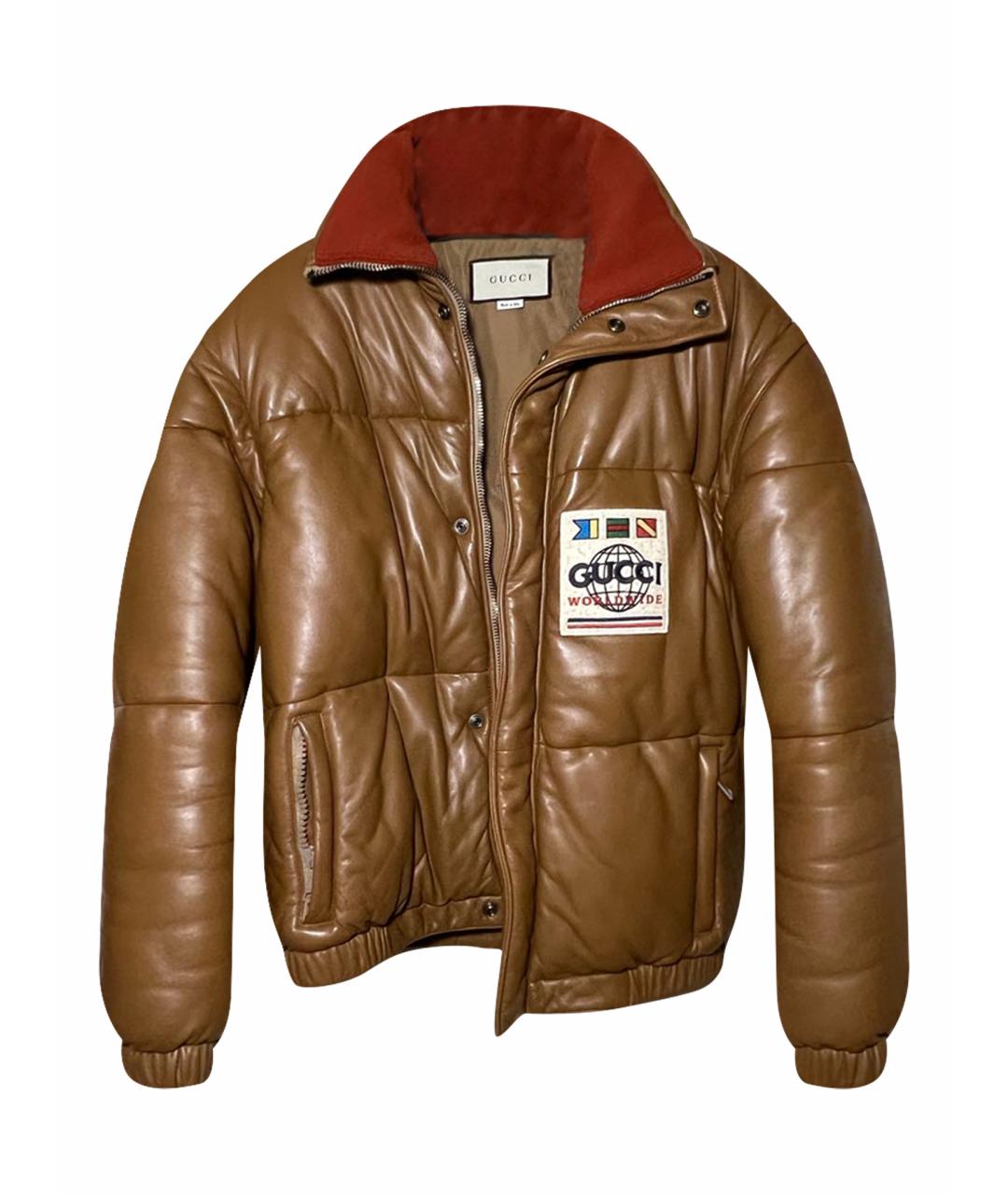 GUCCI Коричневая кожаная куртка, фото 1