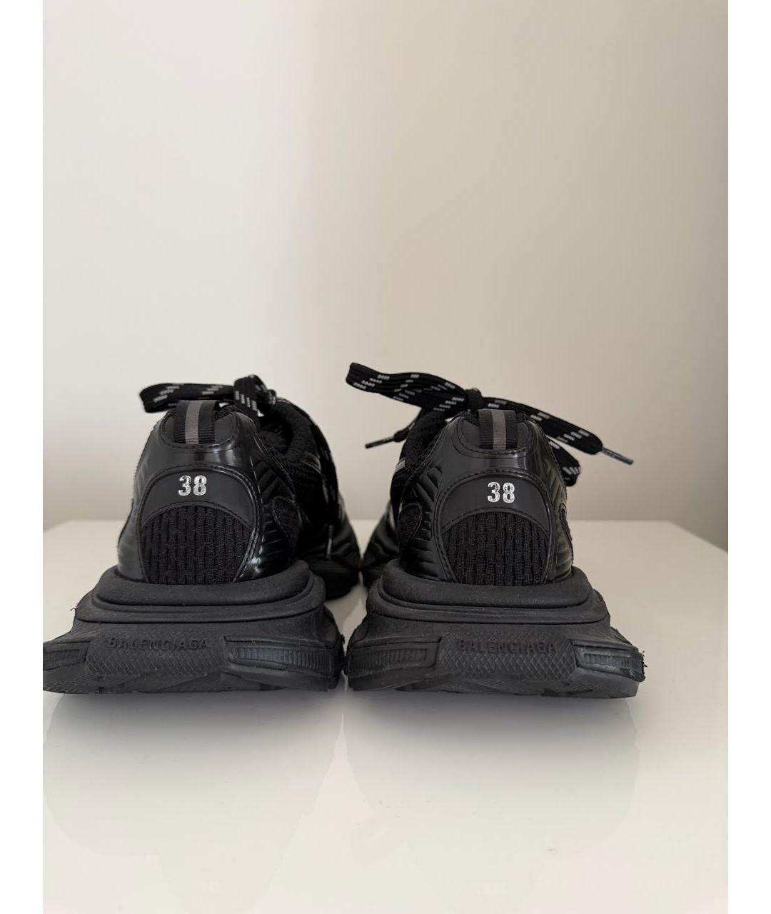 BALENCIAGA Черные кожаные кроссовки, фото 4